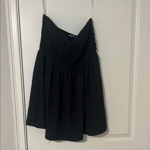 Black Smocked Bust A-Line Women’s Top